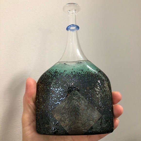 Kosta Boda glass display bottle/vase, signed. Satellite - Picture 3 of 5